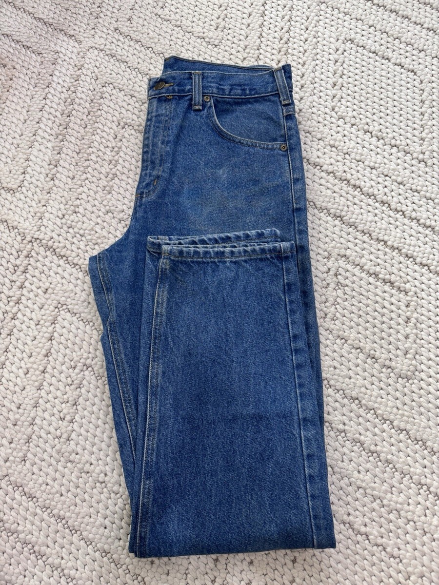 Vintage Carhartt Jeans 31x32 Relaxed Work Denim Leather Logo 90s