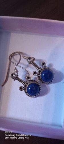 0092-0723 Blue Lapis 925 dangling earrings