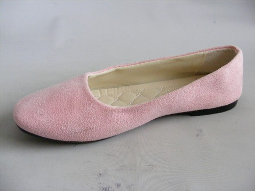 Ballet Pink Ballerina Bridal Flats Slip On Faux Suede Shoes Size 43 US 10 M - Picture 3 of 11