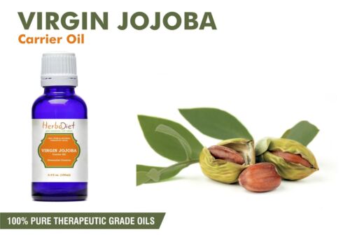 Virgin Jojoba Oil 100% Pure UNREFINED Golden Cold Pressed Natural Carrier Oils - Afbeelding 1 van 3