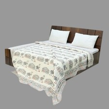 Hand Block Print Quilt Jaipuri razai 100 Cotton Quilt housewarming Animal Print