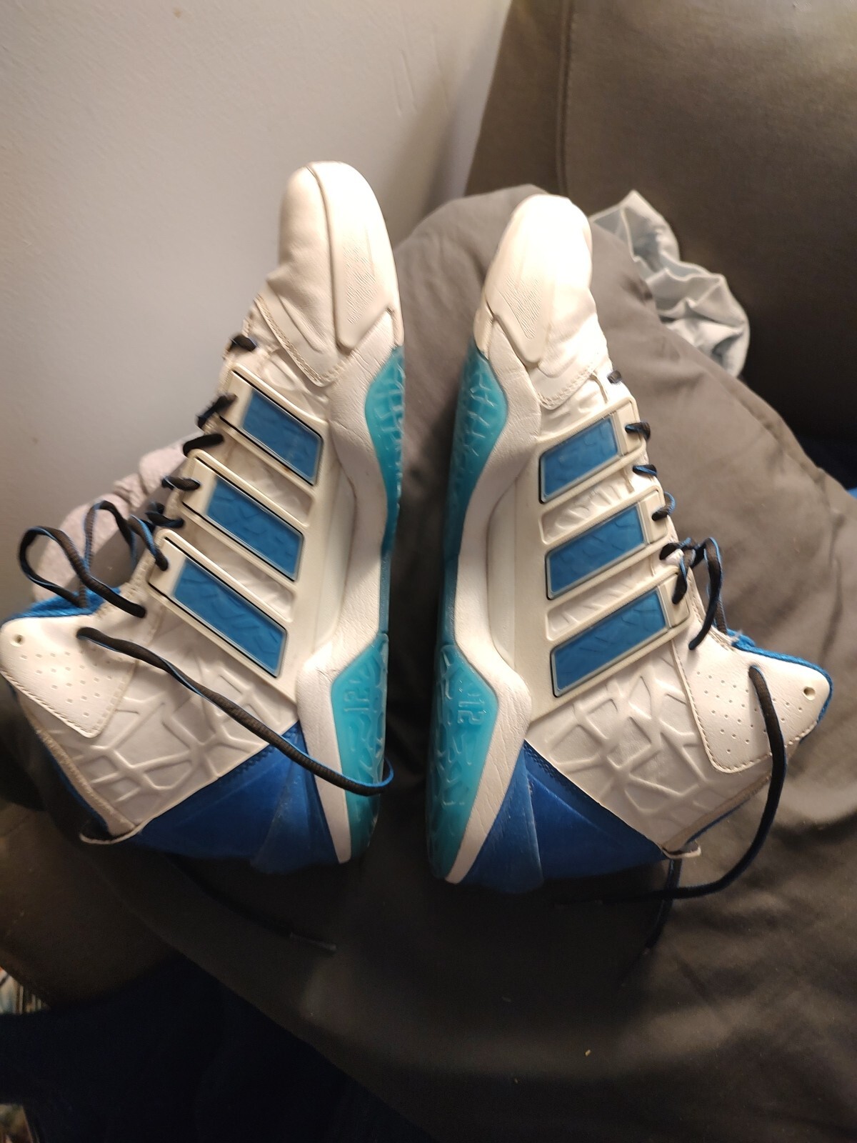 Adidas Dwight Howard Shoes Men's 11 AdiPower G48693 White Blue Basketball image 7