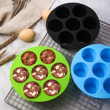Stampo per Friggitrice ad Aria in Silicone 7 Cassonette per Cupcake Muffin Stampi da Forno Stampo per Torte ↑