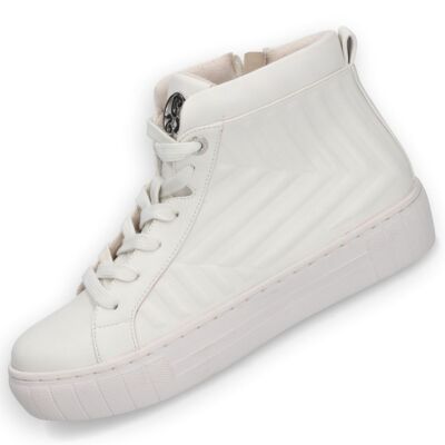 131258-Dockers Damen High Top Sneaker Stiefelette Gr. 38 Offwhite  Neu