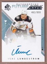 2018-19 SP Authentic Future Watch #197 Isac Lundestrom RC AUTO /999 - DUCKS