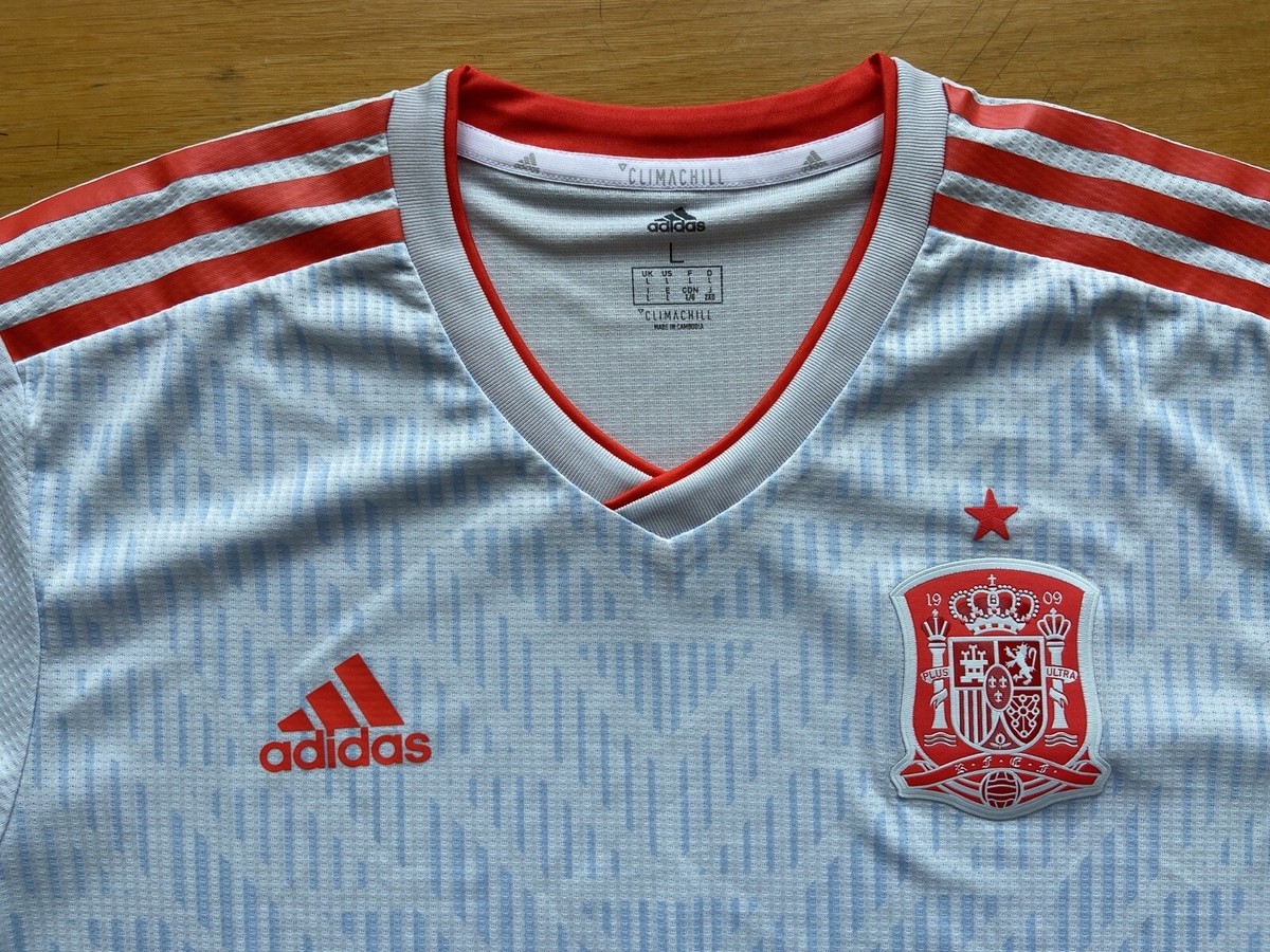 SPAIN 2018 2019 AWAY FOOTBALL SHIRT SOCCER JERSEY ADIDAS BR2687 sz