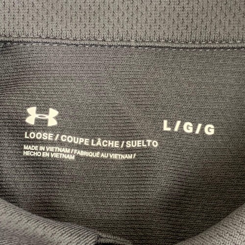 UNDER ARMOUR UA Team Tech Polo Loose Light & Moisture Wicking Men's Sz L Grey - Picture 8 of 10