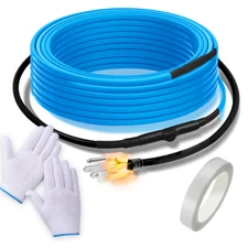  120V 6 Feet Heat Tape with Thermostat for Metal And Plastic Home Pipes