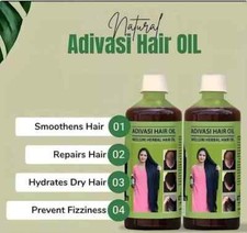 2 X Natural Adivasi Bhringraj Herbal Hair Growth Oil Made Pure Ayurvedic Herbs