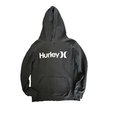 Black Hurley pullover Hoodie Kids Medium Kangaroo pocket Sz M
