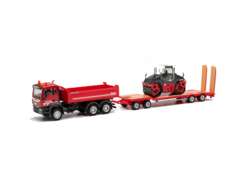 HO Scale Trucks - 312349 - MAN TGS M TIPPER WITH GOLDHOFER TU-4 AND HAMM ROLLER - Afbeelding 1 van 1