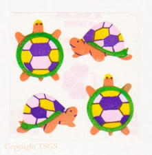 Vintage 80's Great Seven 7 PEARLY Cute Turtles Sticker Mod