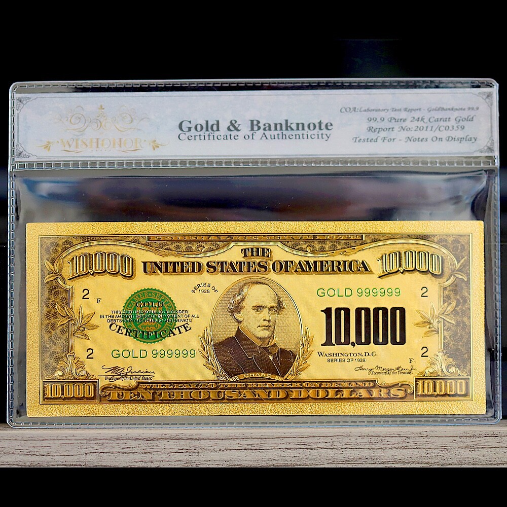 3 X 15 Gram .999 Fine Gold Ingot Bars - Franklin Mint $100 Banknote Design (1988) W/ CoA