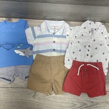 Lot Of 3 Infant Boys 3 Mo 2 Piece Summer Outfits. Shirt And Shorts