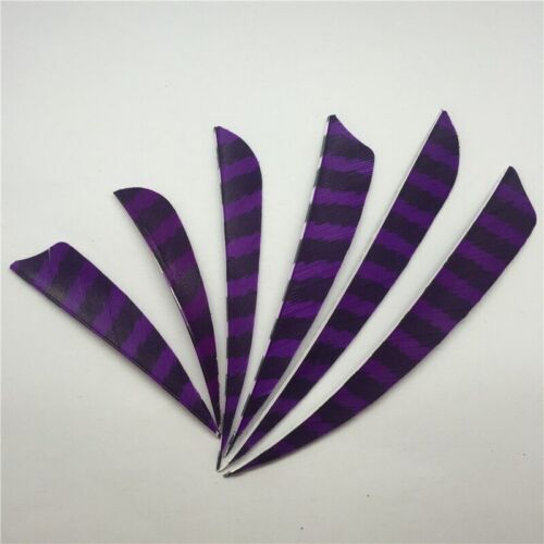 50 piezas de plumas de flecha de tiro con arco púrpura a rayas de 3"" 4"" 5"" - Imagen 1 de 12