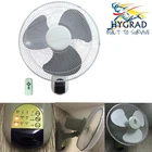 16" Wall Mounted Fan Remote 3 Speed oscillate Hydroponics Cooling Fan UK White