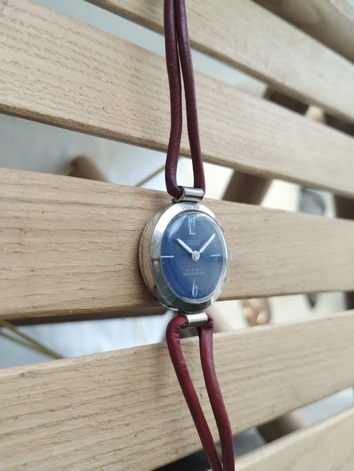 OSCO 17 joyas reloj de pulsera mecánico a prueba de golpes Alemania reloj clásico vintage Foto 4 de 4