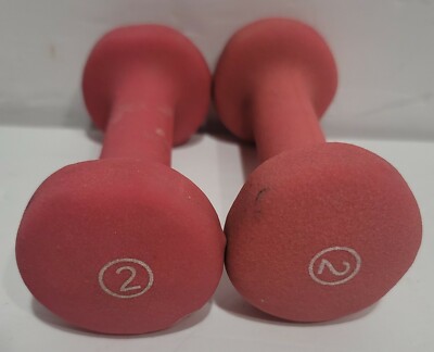 Pink 2 Lb Dumbell Weights Set Of 2 Womens Cardio Workout Dumbells