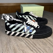 Off-White c/o Virgil Abloh Low Vulvanized Cow Dish PR Black Blue Size 9US, Sz 42