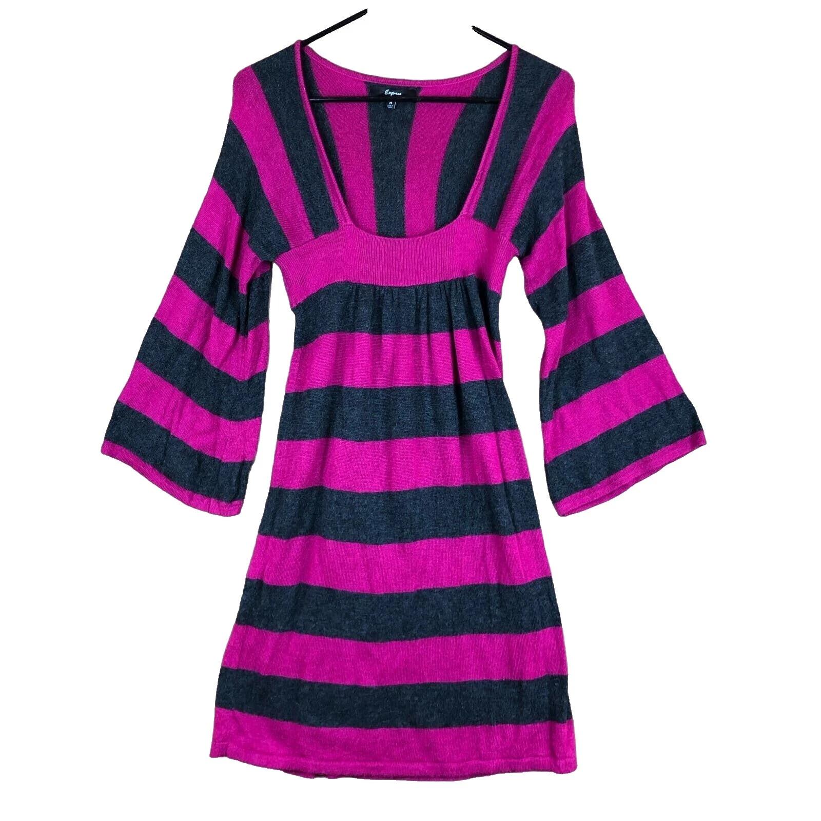 Express Long Sleeve Casual Striped Dresses for Women