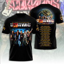 Scorpions 60th Anniversary Tour 2025 3D Tee Shirt Full Size S-5XL