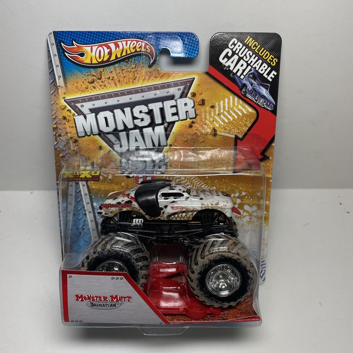 Hot Wheels 2013 Monster Jam Crushable Car Monster Mutt Dalmatian