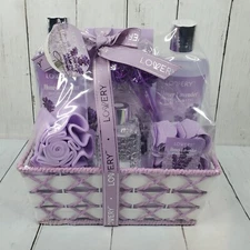 Lovery Bath & Body Luxe Gift Basket Honey Lavender Home Spa Set Oil Diffuser NEW