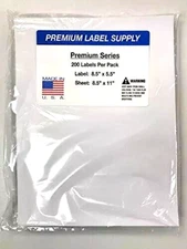 Premium Label Supply 8.5" x 5.5" 200 Shipping Labels Half Sheet Self Adhesive