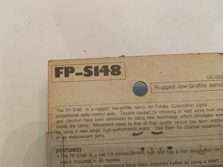 NEW SEALED FUTABA SERVO FP-S148 RUGGED LOW PROFILE NEW SEALED - Image 3 of 4