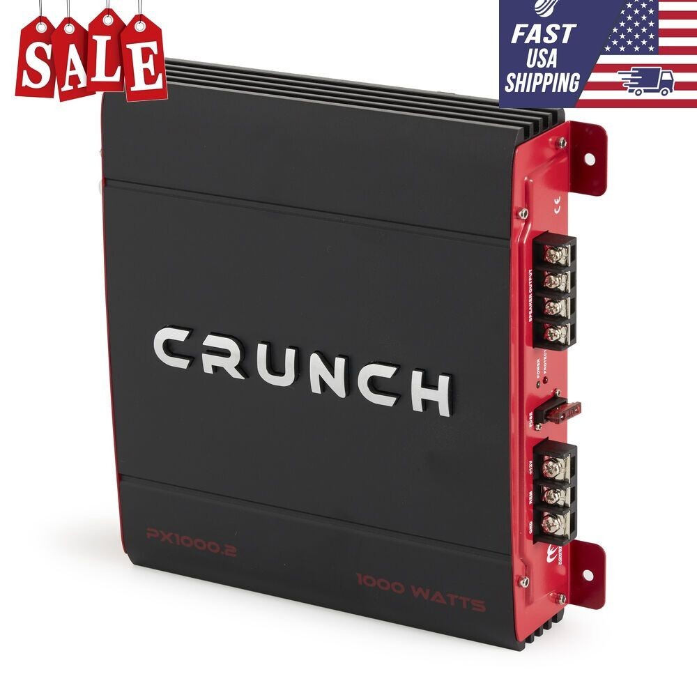 Crunch 2 Channel 1000 Watt Amp A/B Class Car Audio Stereo Amplifier