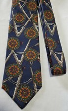 LANDS END Direct Merchant 100% Silk Hand Sewn Neck Tie Made In USA Tie
