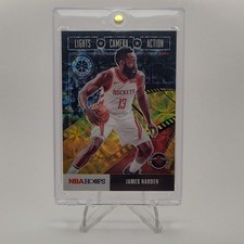 2019-20 Panini Hoops Premium Lights Camera Action Prizm Gold Harden #29  9/10