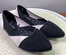Skechers Cleo Women  s Washable Knit Skimmers Love Triangle Black/White Sz.8.5