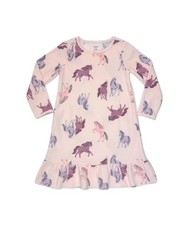 Carter's Girl's Pink Unicorn Pony Print Soft Fleece Long-Sleeved Nightgown, Gown