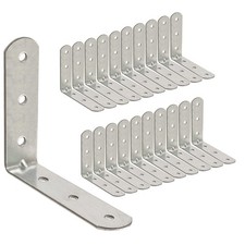 20 PCS 90 LShape Corner Brace Angle Brackets 1.97x1.97x0.63 Inch Galvanized