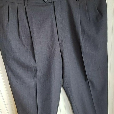 Pronto Uomo Dress Pants Mens 44x26 Gray Pleated Classic Fit Slacks