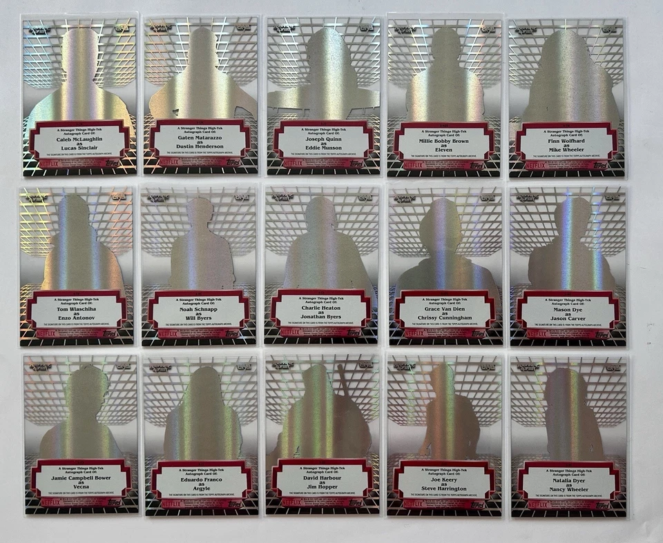 Juego completo Topps Hightek Stranger Things 2025 los 15 autos Foto 2 de 4