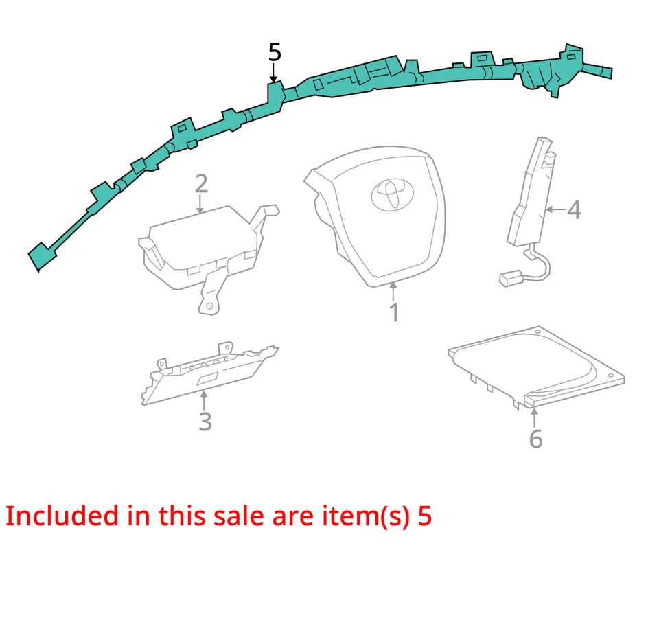 Airbag cortina de teto para motorista Toyota Corolla LH 2014-2016 fabricante de equipamento original - Imagem 4 de 4