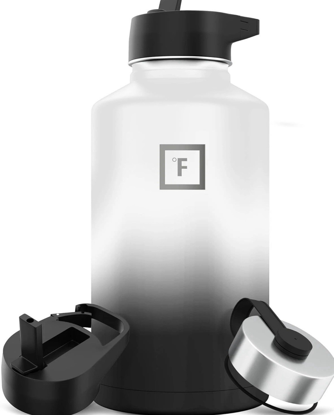 Three Lid 64 oz BPA-Free Stainless Steel Water Bottle for Ou