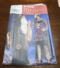 Simplicity Costumes 9753 Sewing Pattern Men's Medieval Knight Wizard AA XS, S, M