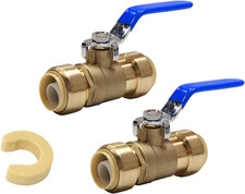  Pack of 2  3/4 Inch Push-Fit Full Port Ball Valve with a Disconnect Clip Tool,