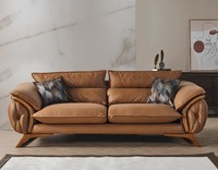 Braune Dreisitzcouch 3-Sitzer-Sofa Dreisitzgarnitur Dreisitzer Polstersofa