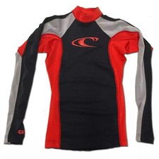 O'Neill Long Sleeve Rashguard Black/Red/Silver Small Mens Rashguard