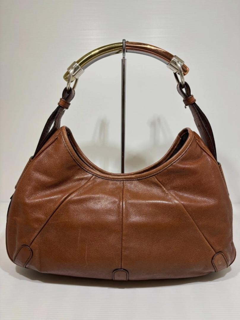 Borsa a mano YVES SAINT LAURENT YSL rive gauche Mombasa in pelle marrone con Dut bag