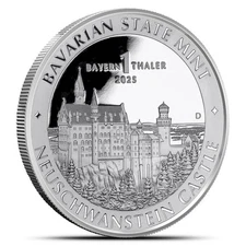 2025 1 oz Bavarian State Mint Bayern Thaler Silver Round (New)