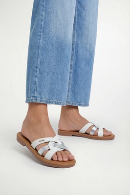 Good For The Sole weiße Damen-Sliders-Sandalen für Tageskleidung