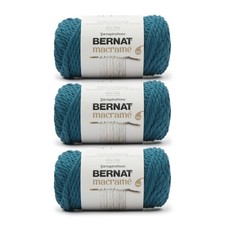 Bernat Macrame Teal Yarn - 3 Pack Of 250G/8.8Oz - Cotton - 6 Super Bulky -
