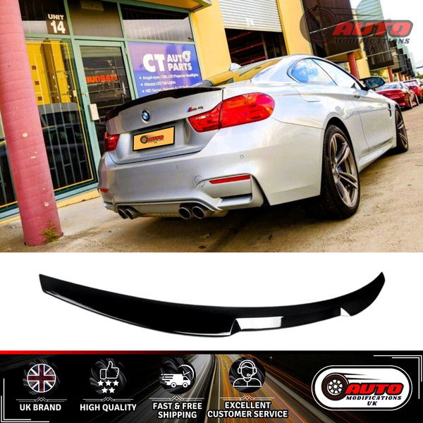 Bmw M4 F82 F83 Nero Lucido Posteriore Stile M4 Spoiler Labbro Ala Corpo Kit 2014-20-image