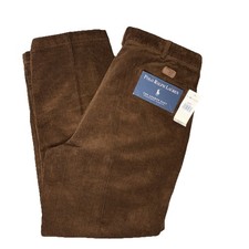 Vintage NWT Polo Ralph Lauren Andrew Pant Corduroy Pleated Brown Men  s 36X30