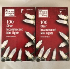 Home Accents Holiday 2 Box 100 Ct Clear Incandescent Mini Lights 20 Ft Length